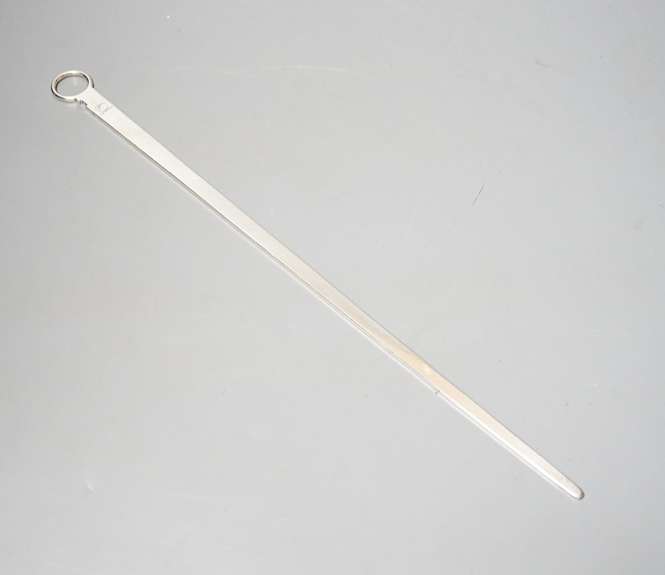 A George III silver meat skewer, Aldridge & Green, London, 1778, 38.7cm, 101 grams.